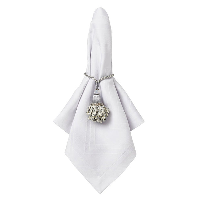 Brussels Patterned White Napkin Lifestyle | Mode Living at Fig Linens and Home