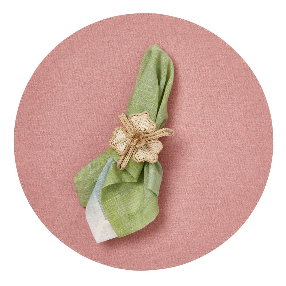 Chic Denim Pink & White Placemat Detail 4 | Mode Living at Fig Linens and Home