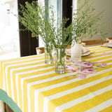 Lily of the Valley Yellow & Green Tablecloth Lifestyle | Mode Living at Fig Linens and Home