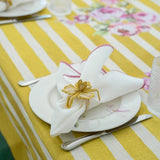 Lily of the Valley Yellow & Green Tablecloth Detail 5 | Mode Living at Fig Linens and Home