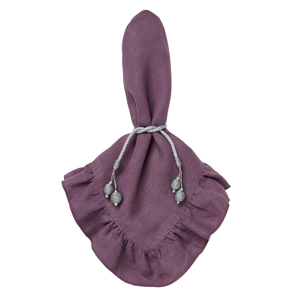 Lucca Eggplant Napkin Detail 2 | Mode Living at Fig Linens and Home
