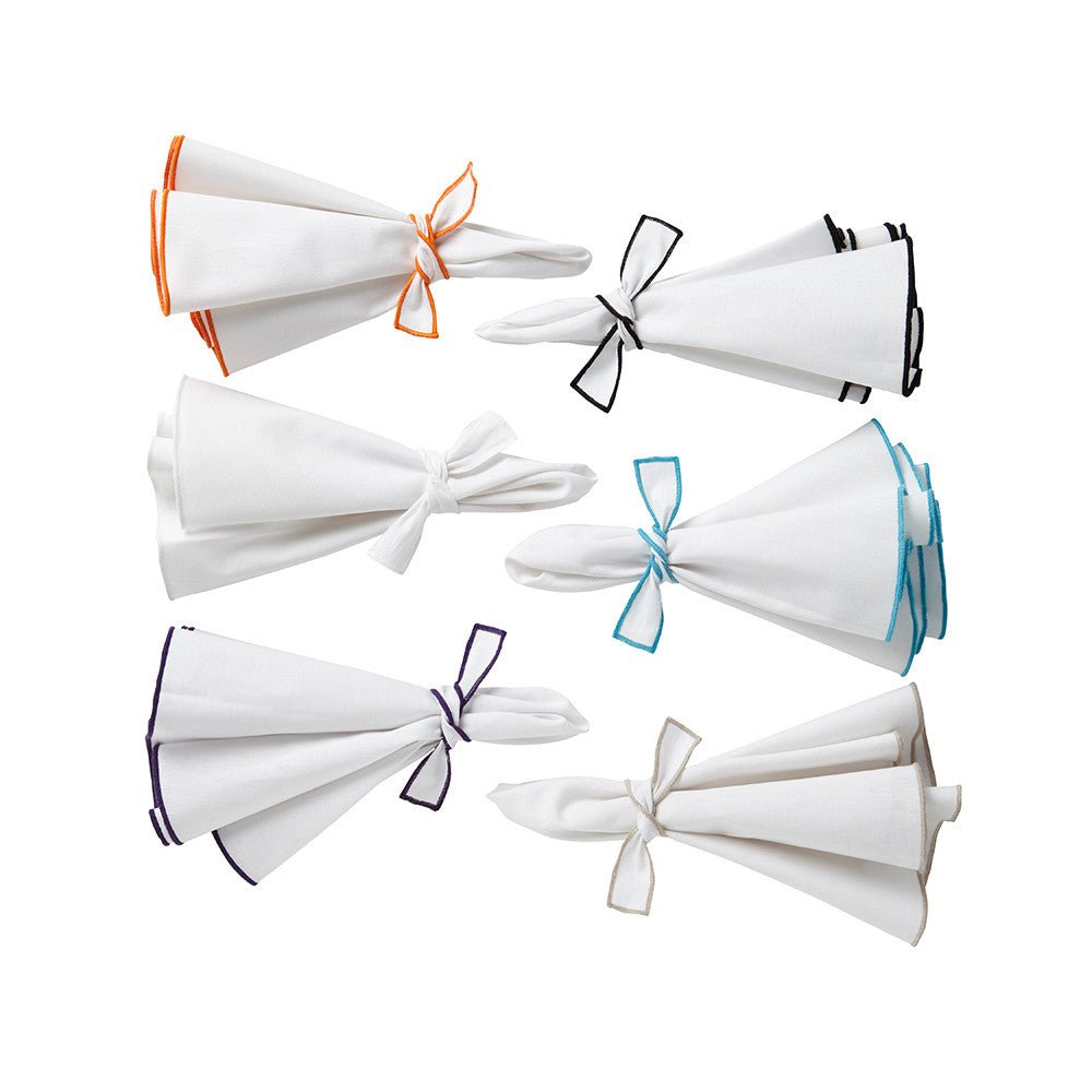 Napa White & Olive Napkin Lifestyle | Mode Living at Fig Linens and Home