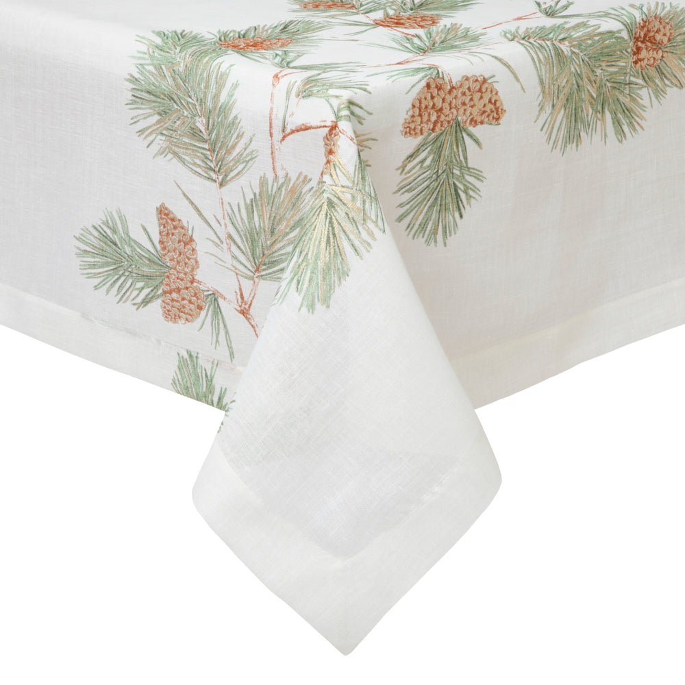 Newbury White Tablecloth Detail 3 | Mode Living at Fig Linens and Home