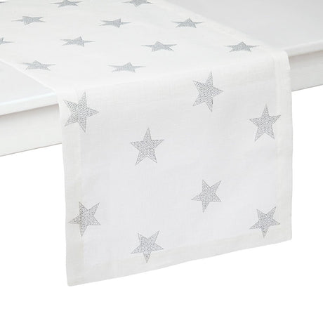 Starry Night Silver Table Runner | Mode Living at Fig Linens and Home