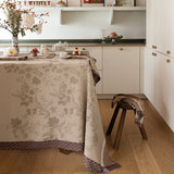 Manor Lane Beige Tablecloth by Le Jacquard Français
