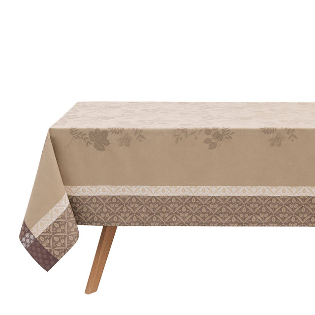 Manor Lane Beige Tablecloth by Le Jacquard Français