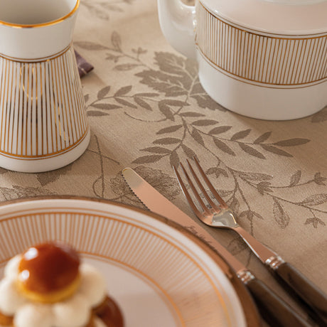 Manor Lane Beige Tablecloth by Le Jacquard Français