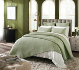 Charlton Cotton Jersey Channel Quilt by Orchids Lux Home - Melange Green View 2