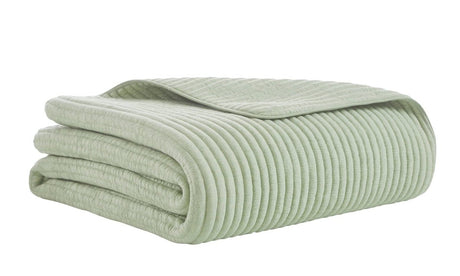 Charlton Cotton Jersey Channel Quilt by Orchids Lux Home - Melange Green View 4