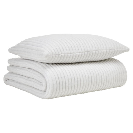 Charlton Cotton Jersey Channel Quilt by Orchids Lux Home - Melange Off-White View 5