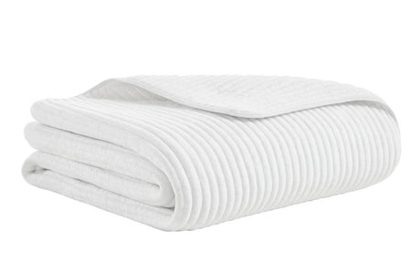 Charlton Cotton Jersey Channel Quilt by Orchids Lux Home - King White