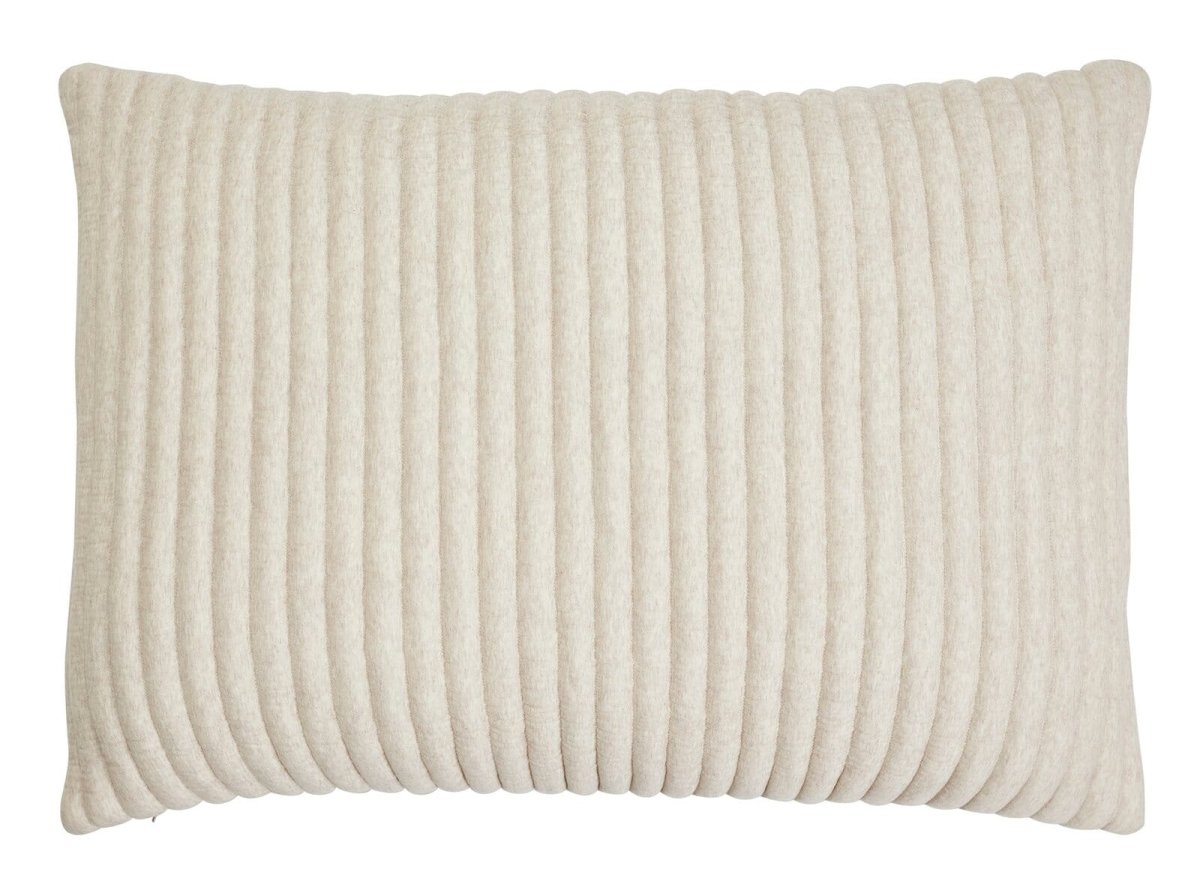 Charlton Cotton Jersey Channel Quilt Shams by Orchids Lux Home - Oatmeal Standard Sham