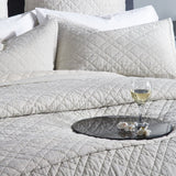 Orchids Lux Chloe European Linen Diamond Coverlet - Queen - Beige - 4
