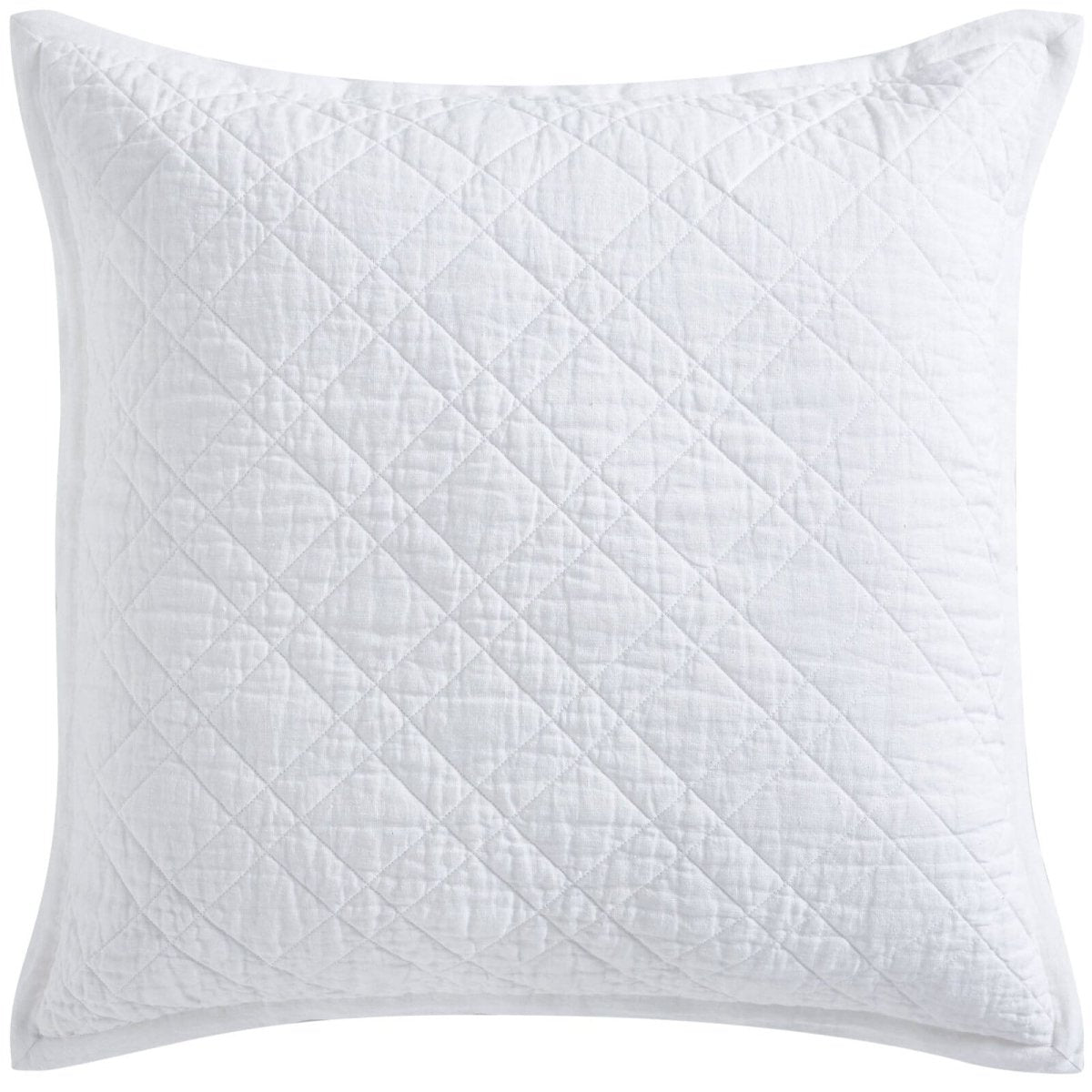 Chloe European Linen Diamond Coverlet Sham by Orchids Lux Home - White Euro Sham
