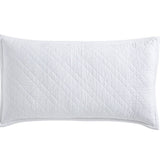 Chloe European Linen Diamond Coverlet Sham by Orchids Lux Home - White King Sham