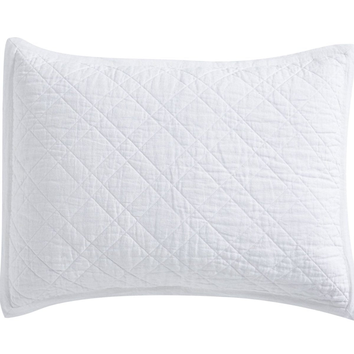 Chloe European Linen Diamond Coverlet Sham by Orchids Lux Home - White Standard Sham
