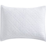Chloe European Linen Diamond Coverlet Sham by Orchids Lux Home - White Standard Sham