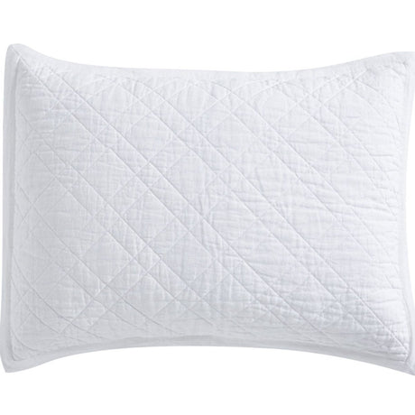 Chloe European Linen Diamond Coverlet Sham by Orchids Lux Home - White Standard Sham