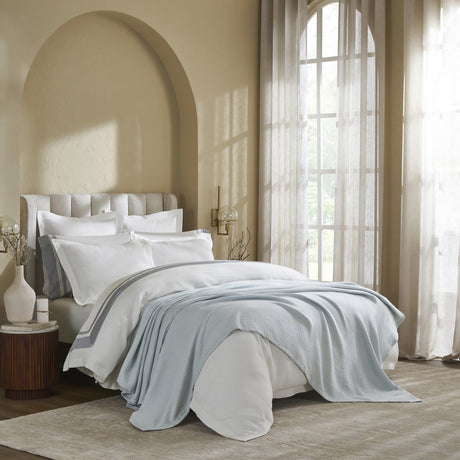 Dream Organic Cotton Bed Blanket by Orchids Lux Home - Blue at Fig Linens and Home 2