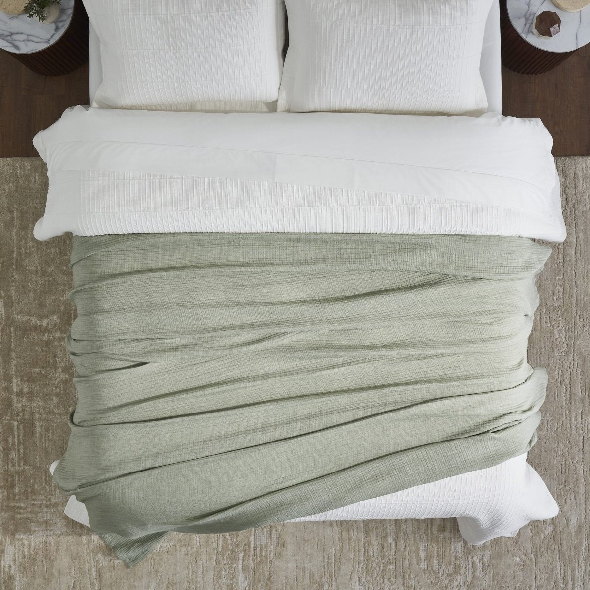 Dream Organic Cotton Bed Blanket by Orchids Lux Home - Olive at Fig Linens and Home 9