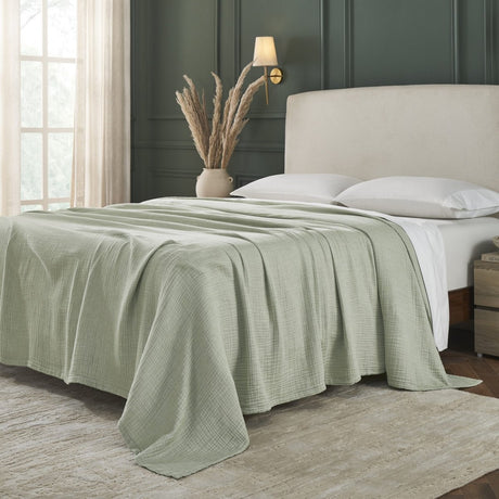 Dream Organic Cotton Bed Blanket by Orchids Lux Home - Olive at Fig Linens and Home 7