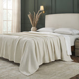 Dream Organic Cotton Bed Blanket by Orchids Lux Home - Sand at Fig Linens and Home 5