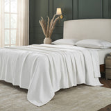 Dream Organic Cotton Bed Blanket by Orchids Lux Home - White at Fig Linens and Home 1