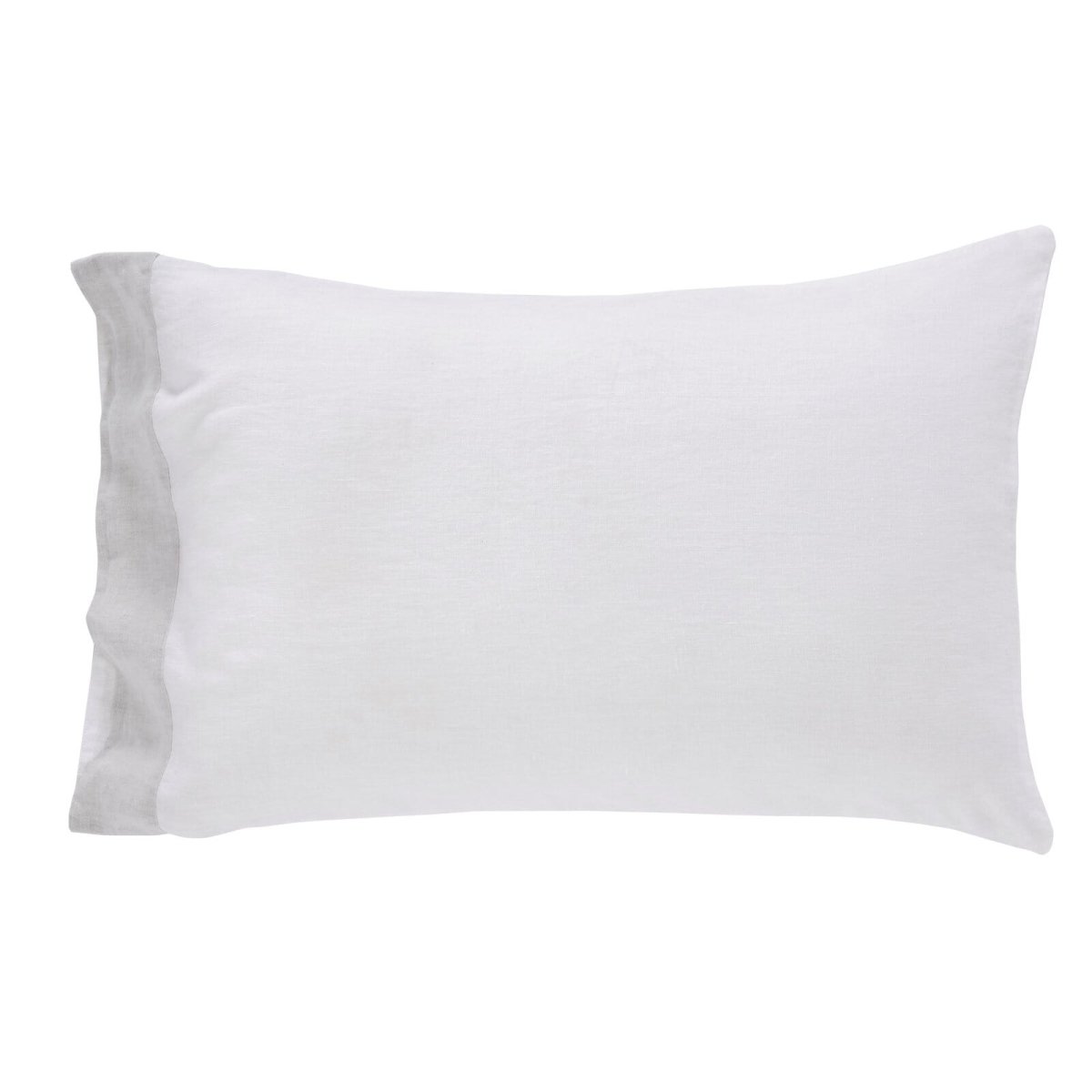 Kyoto European Linen Sheet Set by Orchids Lux Home White/ Mist Pillowcase