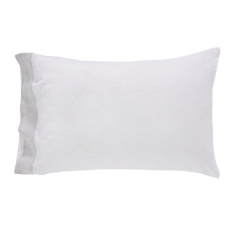 Kyoto European Linen Sheet Set by Orchids Lux Home White/ Mist Pillow Case