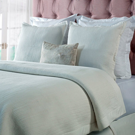 Orchids Lux Laela Channel Stitch Cotton Coverlet - Queen - Off-White - 1