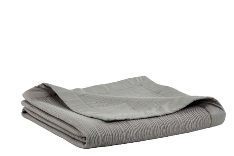 Orchids Lux Laela Channel Stitch Cotton Coverlet - King - Pewter - 3