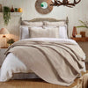 Laysan Channel Quilted Cotton Coverlet by Orchids Lux Home in Dune - Lifestyle 1