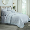 Laysan Channel Quilted Cotton Coverlet by Orchids Lux Home in Sky - Lifestyle 1 - Queen
