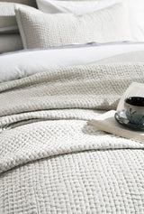 Lucy Pick Stitch Silk Coverlet by Orchids Lux Home at Fig Linens and Home