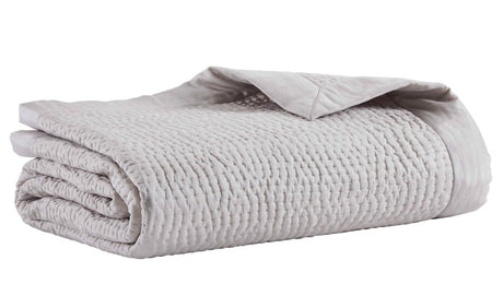 Lucy Pick Stitch Silk Coverlet by Orchids Lux Home at Fig Linens and Home