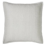 Lucy Pick Stitch Silk Coverlet Sham by Orchids Lux Home at Fig Linens and Home - Mist Euro Square