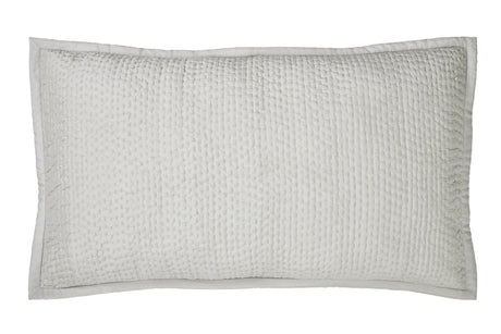 Lucy Pick Stitch Silk Coverlet Sham by Orchids Lux Home at Fig Linens and Home - Mist King