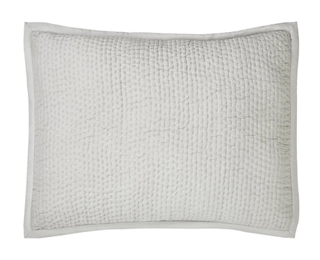Lucy Pick Stitch Silk Coverlet Sham by Orchids Lux Home at Fig Linens and Home - Mist Standard