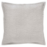 Lucy Pick Stitch Silk Coverlet Sham by Orchids Lux Home at Fig Linens and Home - Oyster Euro Square