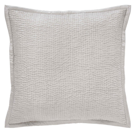 Lucy Pick Stitch Silk Coverlet Sham by Orchids Lux Home at Fig Linens and Home - Oyster Euro Square