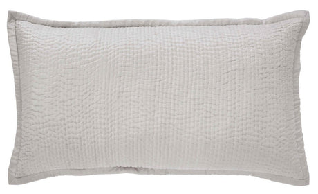 Lucy Pick Stitch Silk Coverlet Sham by Orchids Lux Home at Fig Linens and Home - Oyster King