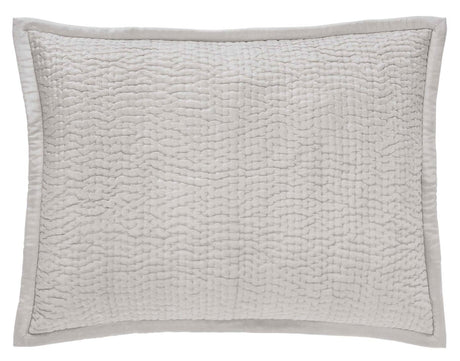 Lucy Pick Stitch Silk Coverlet Sham by Orchids Lux Home at Fig Linens and Home - Oyster Standard