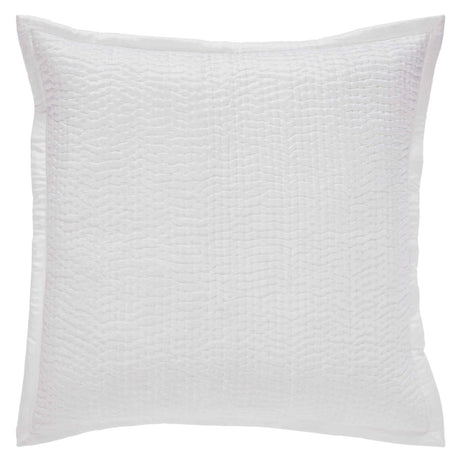 Lucy Pick Stitch Silk Coverlet Sham by Orchids Lux Home at Fig Linens and Home - Pearl Euro Square