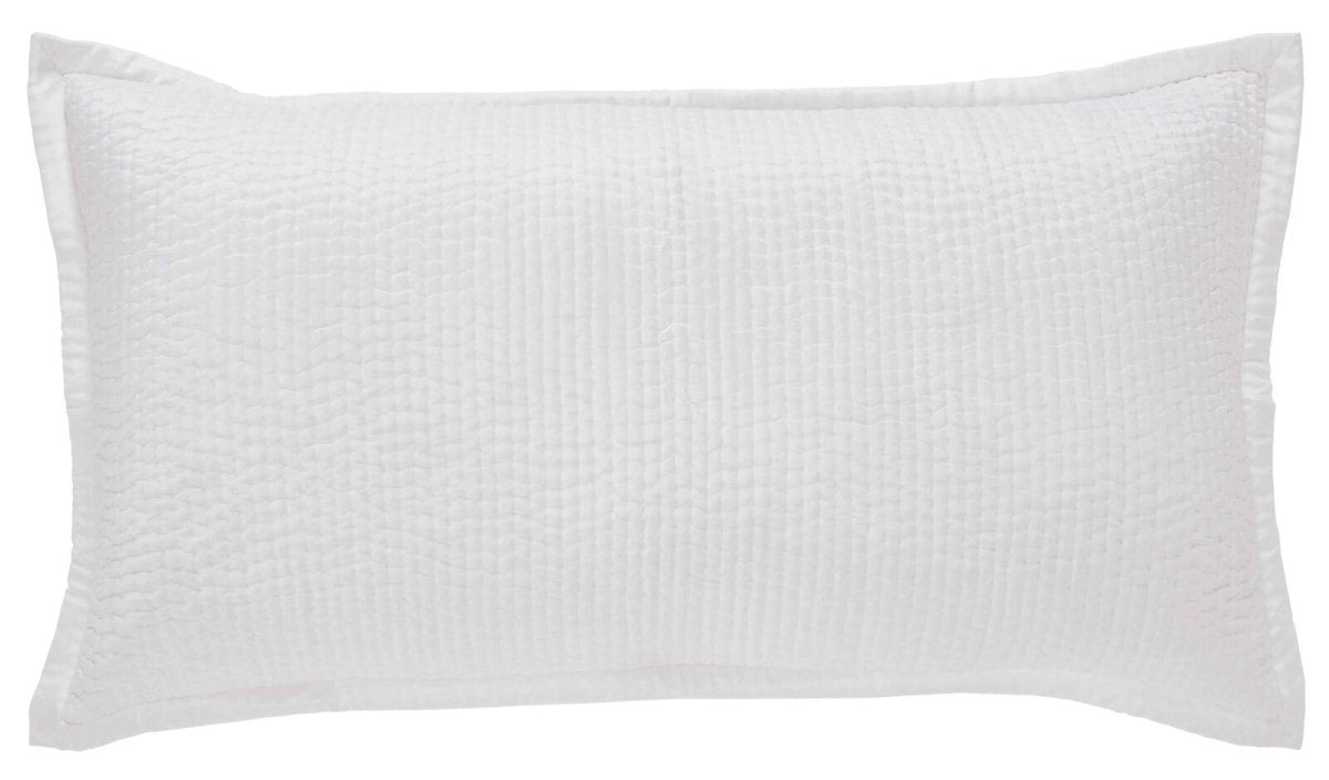 Lucy Pick Stitch Silk Coverlet Sham by Orchids Lux Home at Fig Linens and Home - Pearl 1