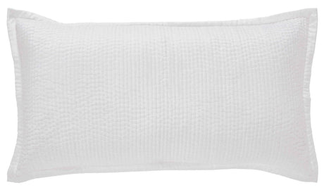 Lucy Pick Stitch Silk Coverlet Sham by Orchids Lux Home at Fig Linens and Home - Pearl 1