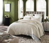Orchids Lux Home Maze Geometric Linen Coverlet - Flax King Quilt at Fig Linens and Home 3