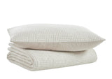 Orchids Lux Home Maze Geometric Linen Coverlet - Flax King Quilt at Fig Linens and Home