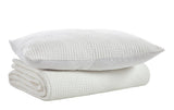 Orchids Lux Home Maze Geometric Linen Coverlet - White Queen Quilt at Fig Linens and Home