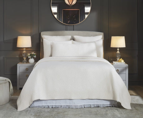 Merida Lyocell Diamond Quilted Coverlet by Orchids Lux Home - King Beige