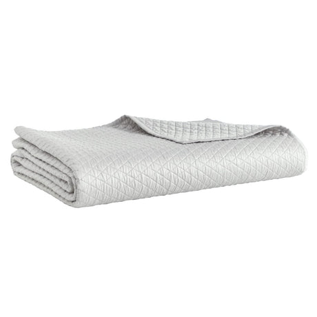 Merida Lyocell Diamond Quilted Coverlet by Orchids Lux Home - King Mist 5